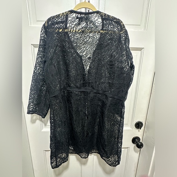 ZOZO Black Lace Sheer Jacket Whimsigoth Fairycore Minimalist Size XL - Picture 6 of 7